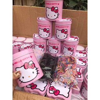 Hộp Chun Buộc Tóc Hello Kitty 2000 Dây Cho Bé