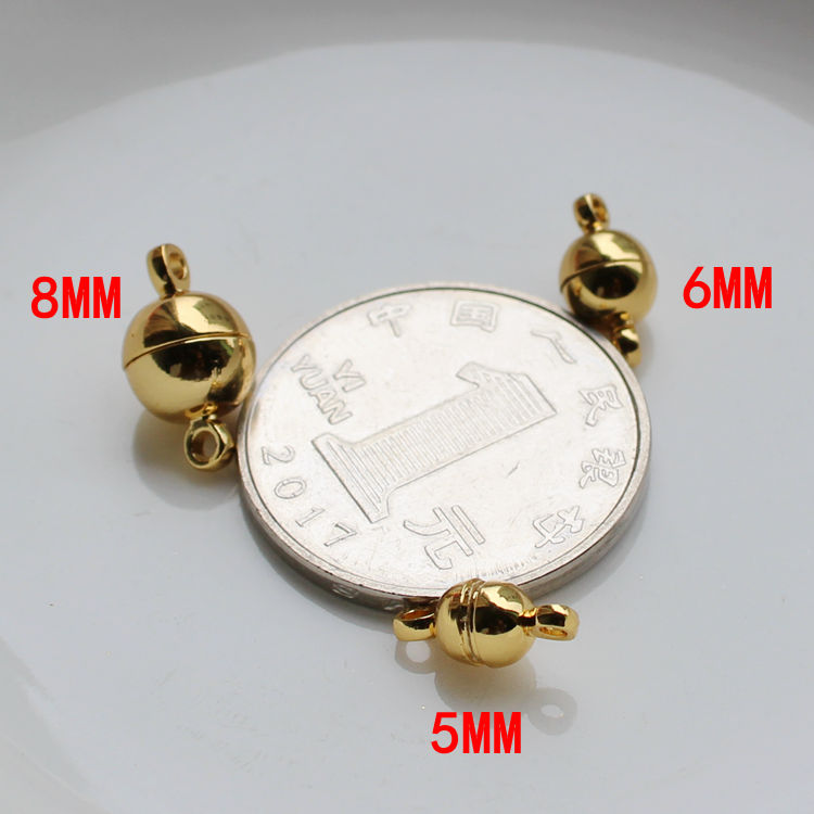 [Little Blu] Vòng Tay/Dây Chuyền Khóa Cài Nam Châm Bằng Đồng Mạ Vàng 18K