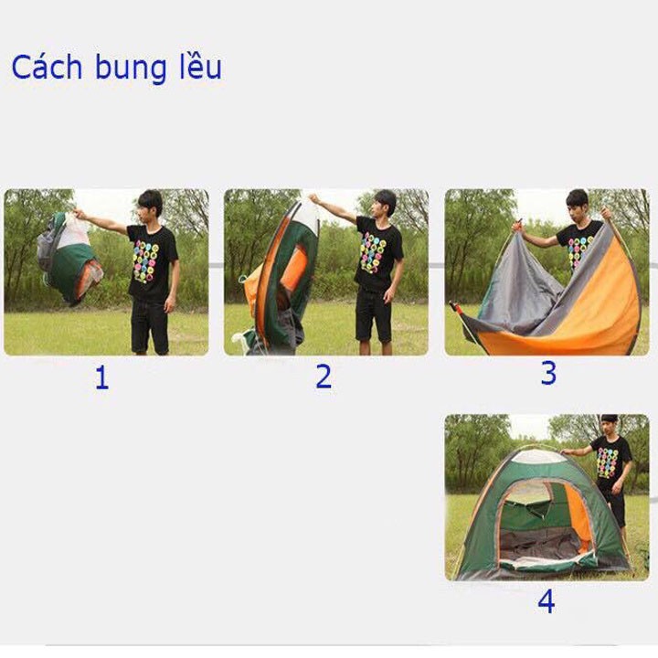 Lều Cắm Trại Lều Du Lịch Tự Bung Gấp Gọn Chống Nước 2-3 Người | BigBuy360 - bigbuy360.vn