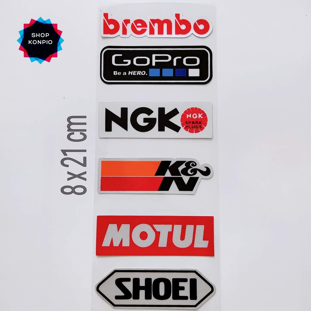 Bộ Tem Sticker Phản Quang Brembo GoPro Cao Cấp Dán Xe Máy, Ô Tô, Mũ Bảo Hiểm, Chống Thấm Nước, Chống Bay Màu