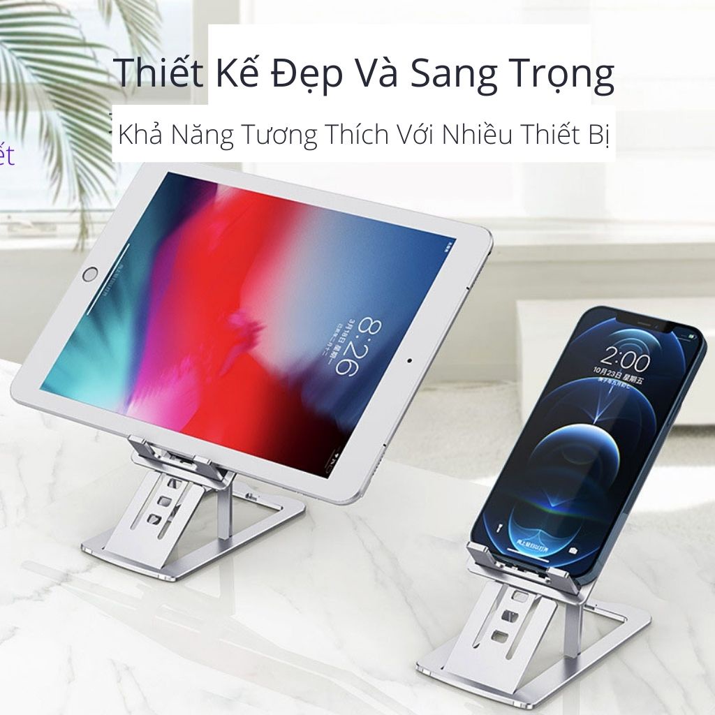 Giá Đỡ Điện Thoại Để Bàn Cao Cấp Có Thể Gấp Gọn - Kẹp Điện Thoại Hợp Kim Nhôm Có Thể Điều Chỉnh Nhiều Góc Độ SLENDER