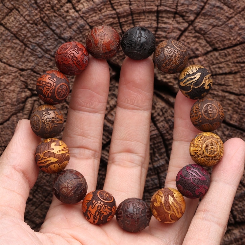 Vòng Tay Chuỗi Hạt Gỗ Tự Nhiên 20mm Đa Năng Cá Tính Cho Nam