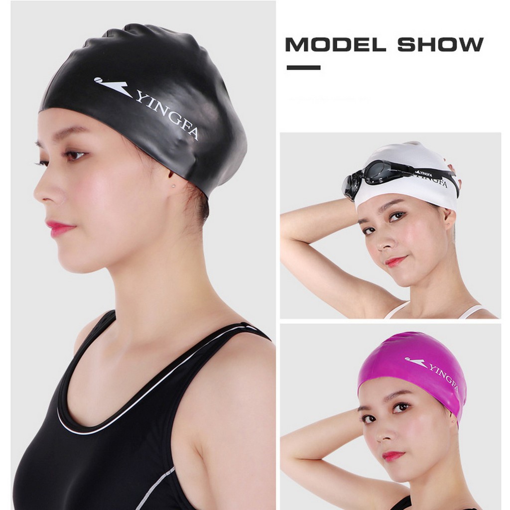 Mũ bơi Yingfa normal dot cap trơn sần C0068 - inbox để chọn màu