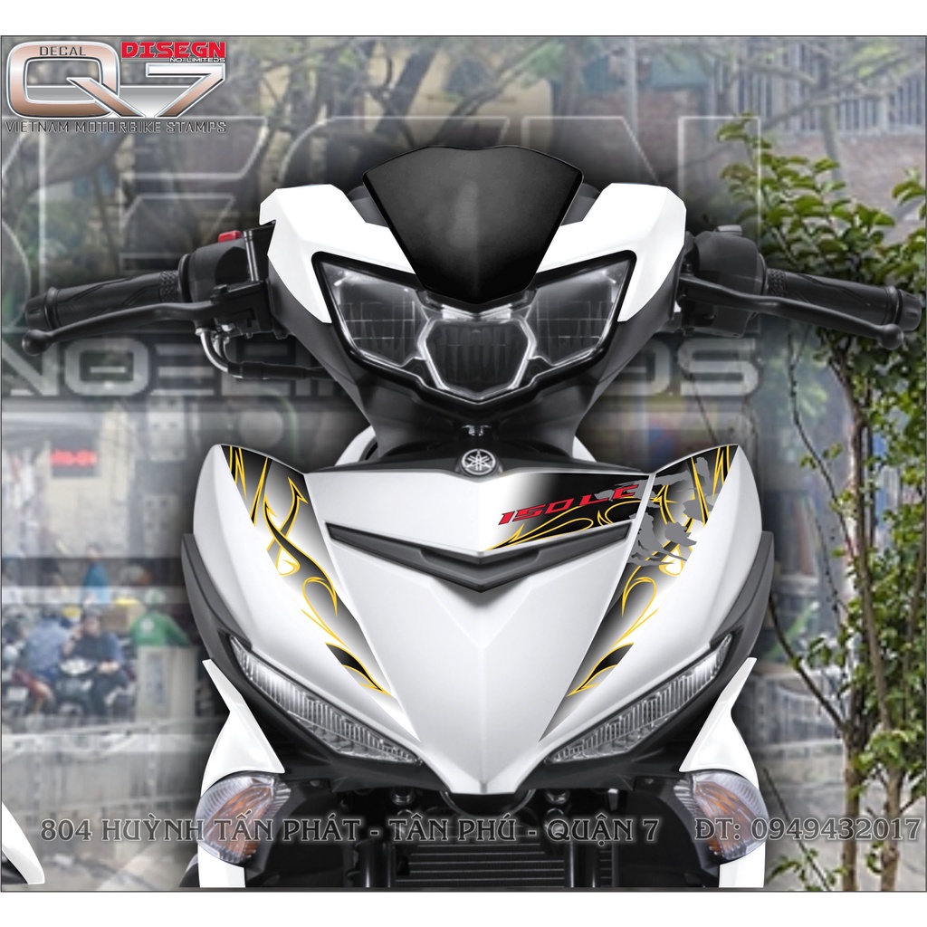 TEM RỜI EXCITER 150 TRẮNG ĐEN