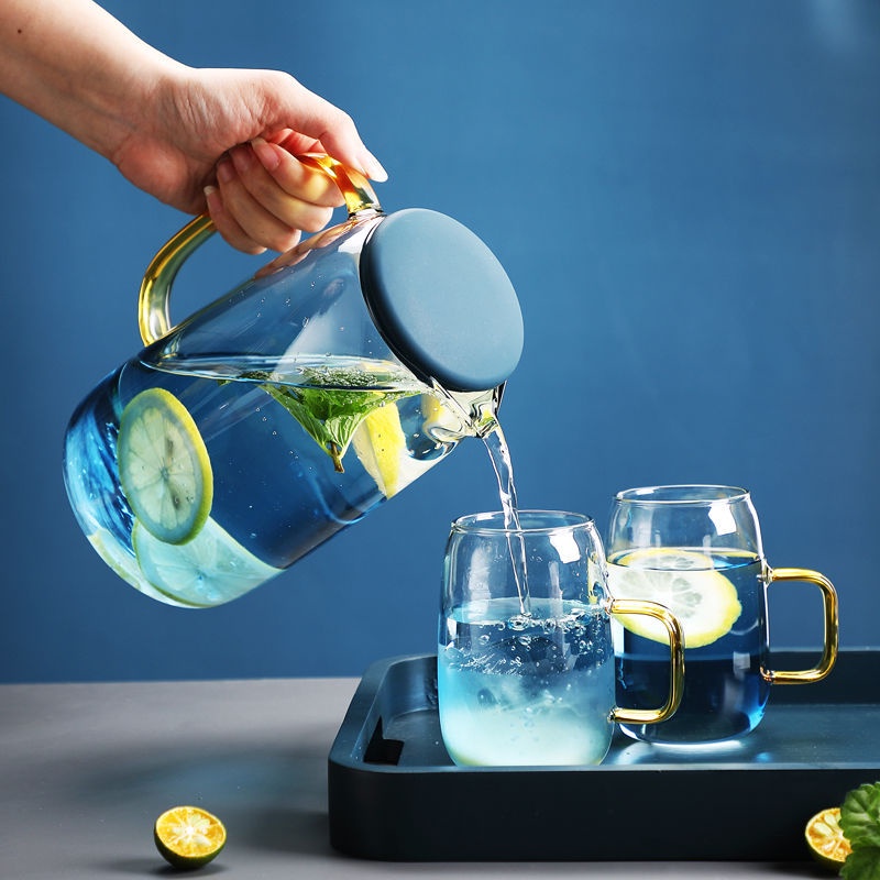 BỘ 1 BÌNH thủy tinh OCEAN ĐẠI DƯƠNG 1400ml, 6 LY 230ml, Hàng siêu chịu nhiệt Cao Cấp