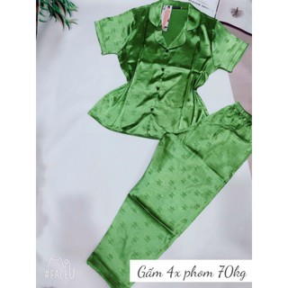 pijama lụa gấm tay ngắn quần cộc