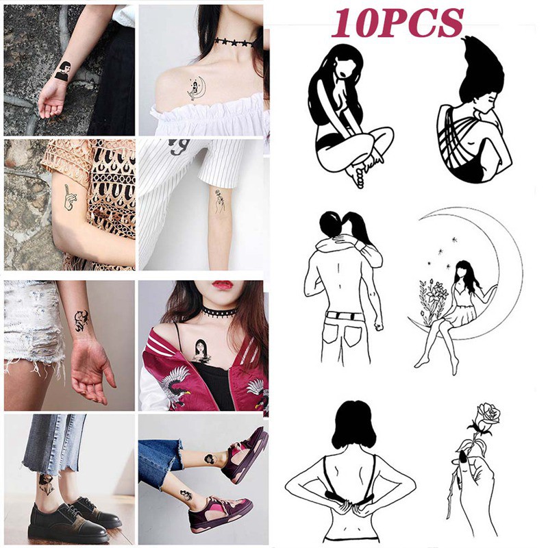 Set 5 Miếng Dán Hình Xăm Tạm Thời Quyến Rũ Cho Nữ