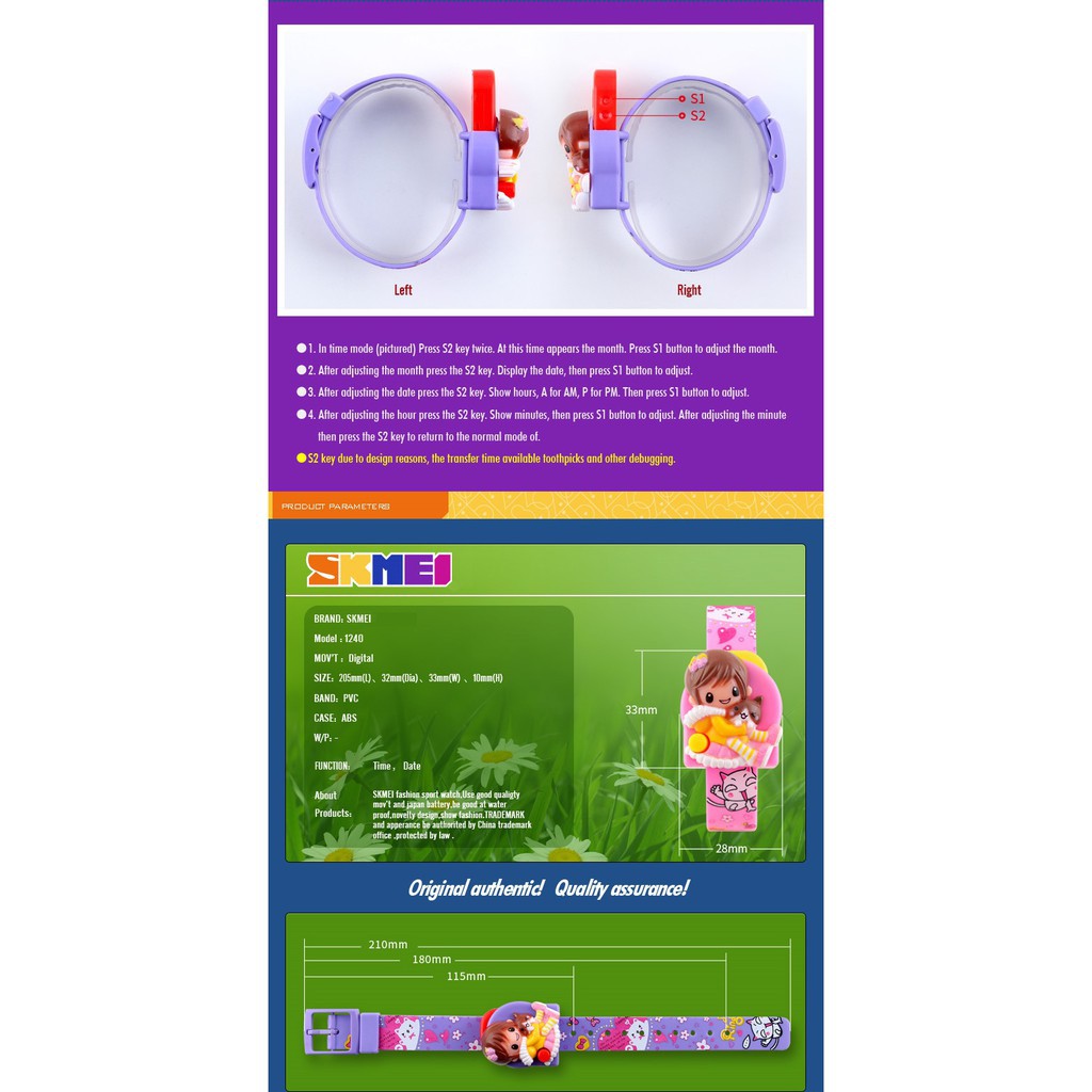 Đồng Hồ Điện Tử Hình Mèo Hoạt Hình Đáng Yêu Cho Bé Gái | BigBuy360 - bigbuy360.vn