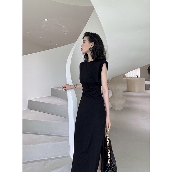ĐẦM ĐEN VAI ĐỘN NHÚN EO size M L XL