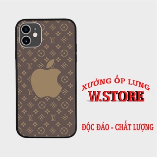 Ốp lưng iphone logo táo nền họa tiết lv cho iphone và samsung brd20210043