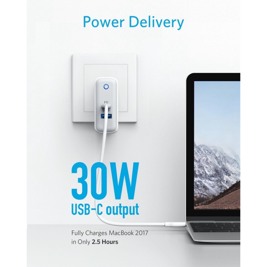 Sạc ANKER PowerPort II PD 49.5w (1 PD và 1 PIQ 2.0) - A2321 BH 18 Tháng Chính hãng Anker Việt Nam