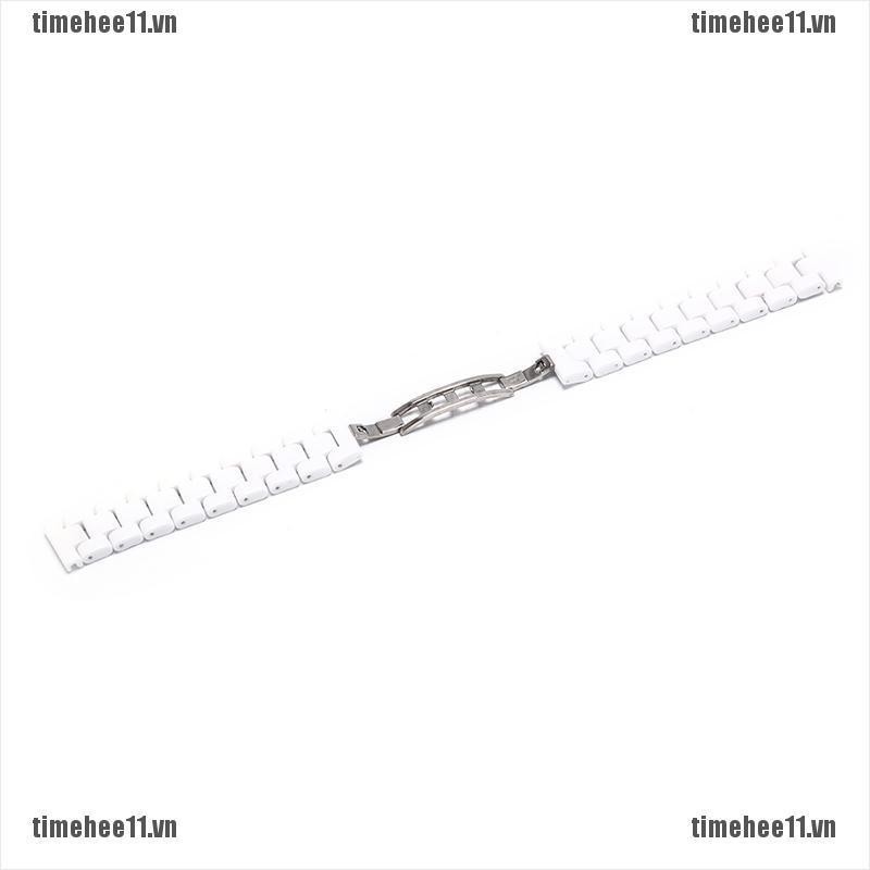 1 Dây Đeo Đồng Hồ Bằng Sứ Màu Trắng 14mm 16mm