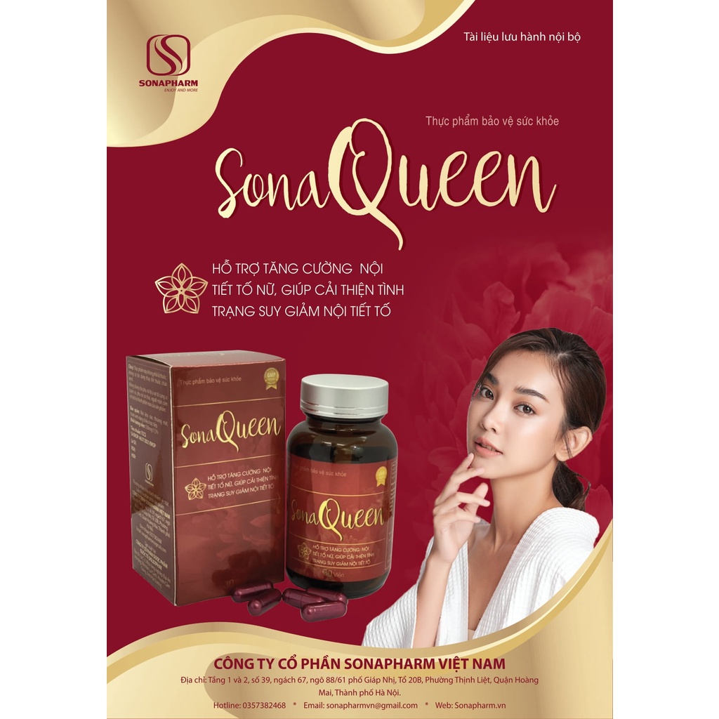 Viên Uống Hỗ Trợ Tăng Cường Nội Tiết Tố Nữ SonaQueen - Lọ 30 viên