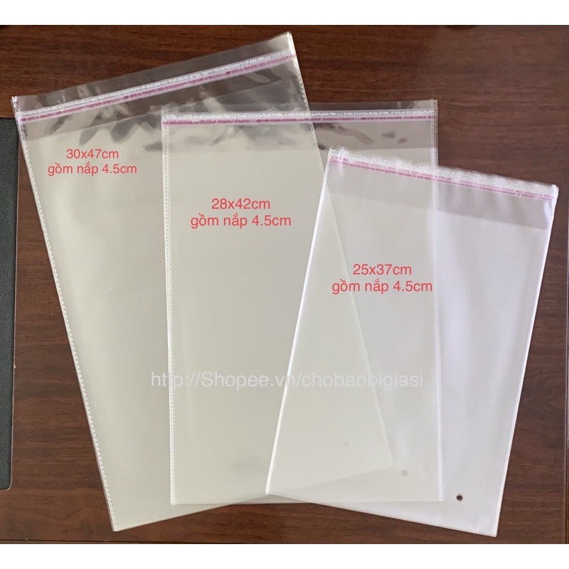 {1kg/size} Túi zipper chỉ/zip xoài/zip khóa kéo, OPP dán keo đựng quần áo (SP y hình)