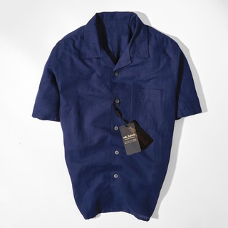 Áo somi vải linen - xanh
