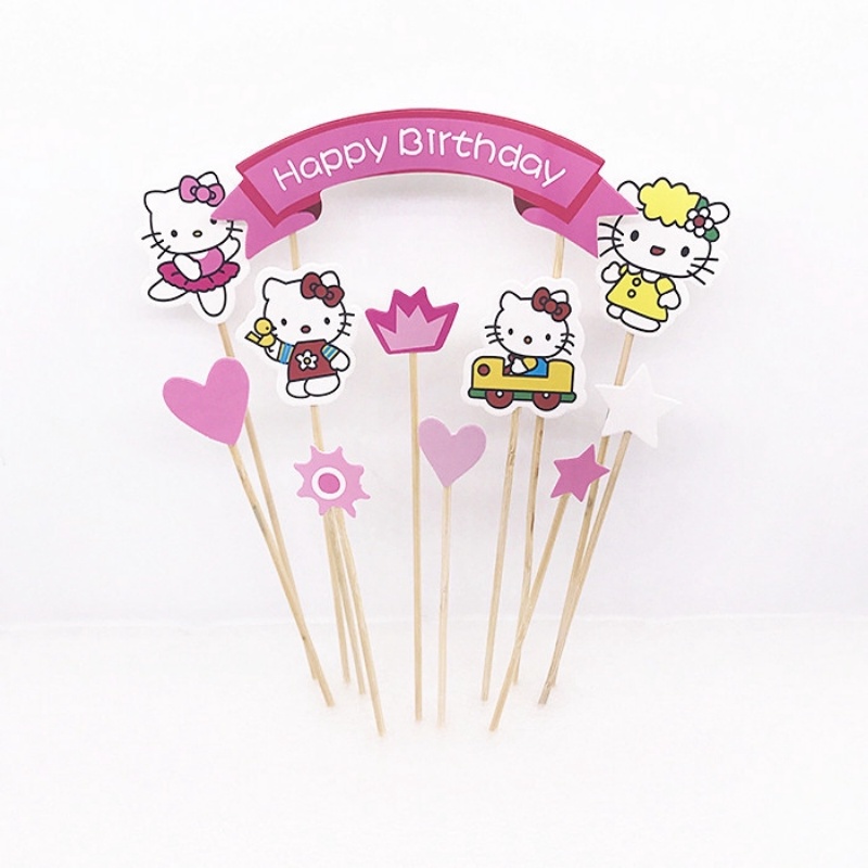 Phụ Kiện Trang Trí Bánh Kem Hình Avengers Captain America / Superman / Hello Kitty / Mickey Minnie