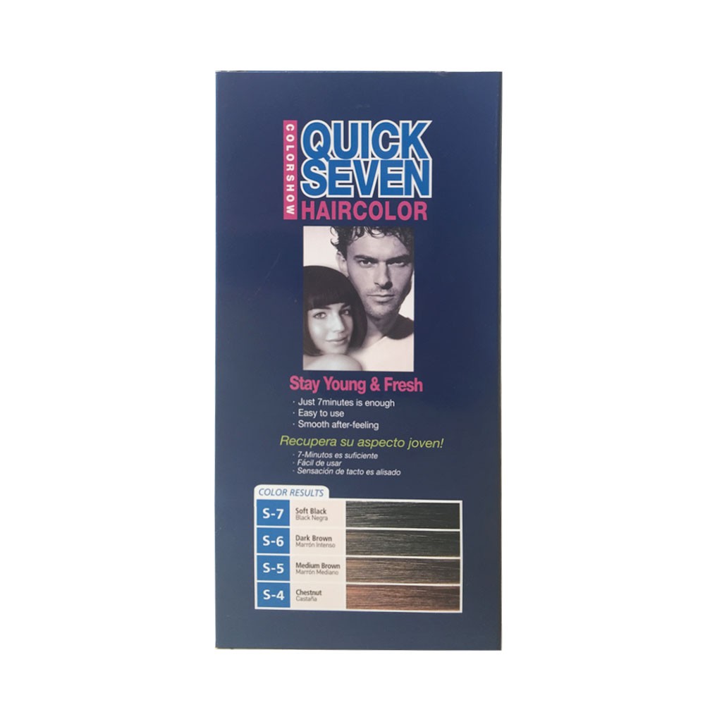 Nhuộm phủ bạc nhanh 7 phút Color Show QUICK SEVEN Hair Color S7 (60g + 60g) HQ