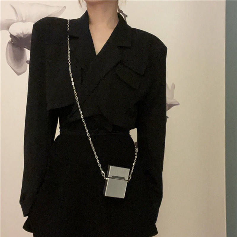 Túi Đeo Chéo Mini Đựng Thẻ/Tiền Bằng Kim Loại Màu Bạc Phong Cách Doanh Nhân Cho Nữ | BigBuy360 - bigbuy360.vn