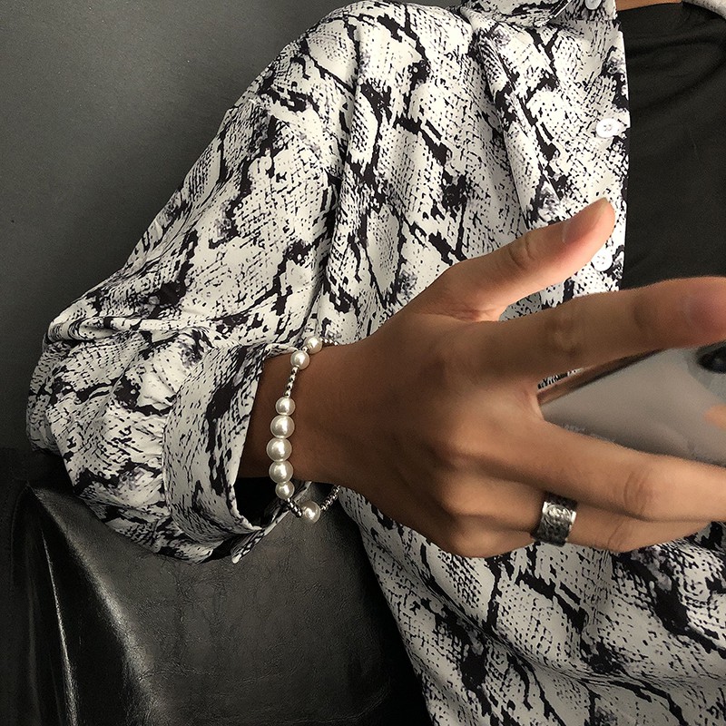 Vòng Tay Đính Ngọc Trai Phong Cách Hiphop Thời Trang Đường Phố Cá Tính