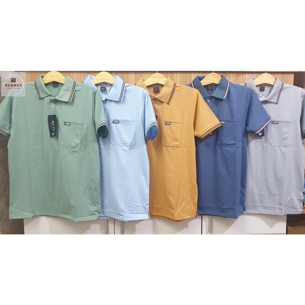 [HCM] Áo Thun Polo Trung Niên Ngắn Tay From Rộng Tay Lỡ Bo Vải Cotton Thiết Kế Viền Tay Và Cổ Áo SUNMEN Size Từ 50-77kg
