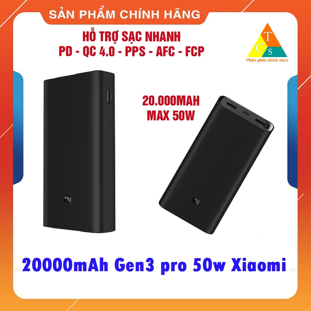 Pin dự phòng 20000mAh Gen3 pro 50w Xiaomi