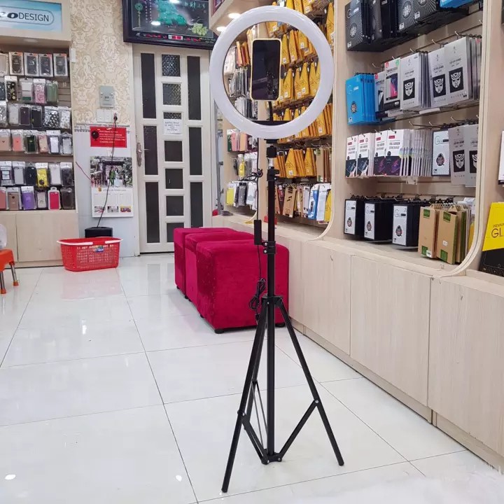 Đèn Led Livestream Cao Cấp - Bộ Đèn Live 26cm, Chân Dài 2M1 - Hàng Chất Lượng