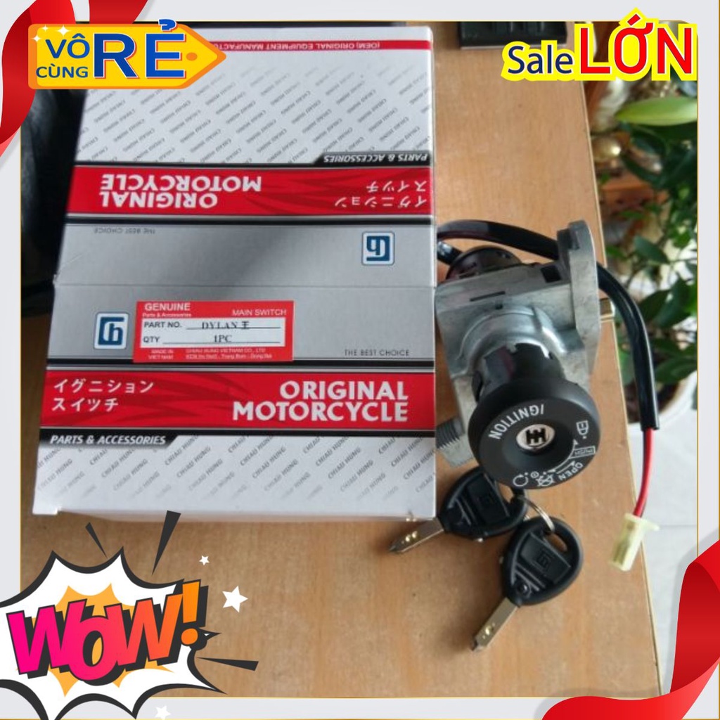 Ổ khóa DyLan @ Ps Sh nhập Ý, 6 cạnh (chất lượng cao cho xe Honda A còng, A móc ) - Hàng tốt