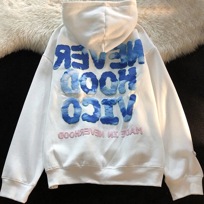 Áo Hoodie In Hình Đám Mây Màu Cam Thời Trang Hàn Quốc Dành Cho Cặp Đôi