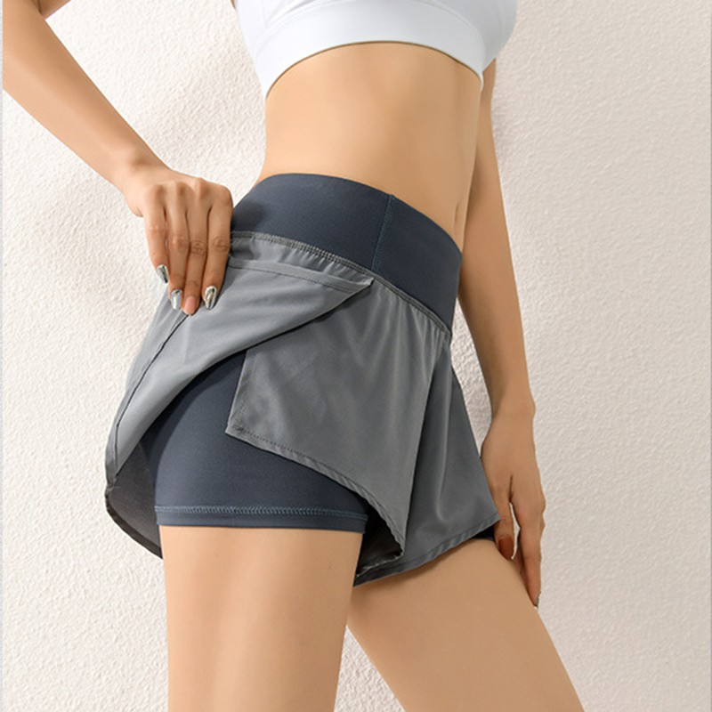 Quần short nữ cạp cao 2 lớp Louro QF36, kiểu quần tập yoga, gym, zumba, thông thoáng, co giãn 4 chiều