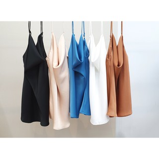 [Mã FAMALLT5 giảm 15% đơn 150k] Áo lụa cổ đổ hai dây GA015 - Genni