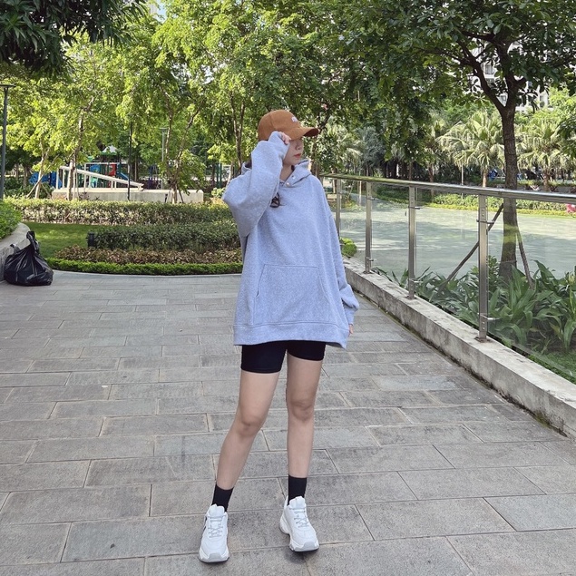 Áo Hoodie Trơn Phối Khuy Bấm PEONYB Unisex  Nỉ ngoại form rộng tay bồng nhiều màu kiểu dáng basic hàn quốc