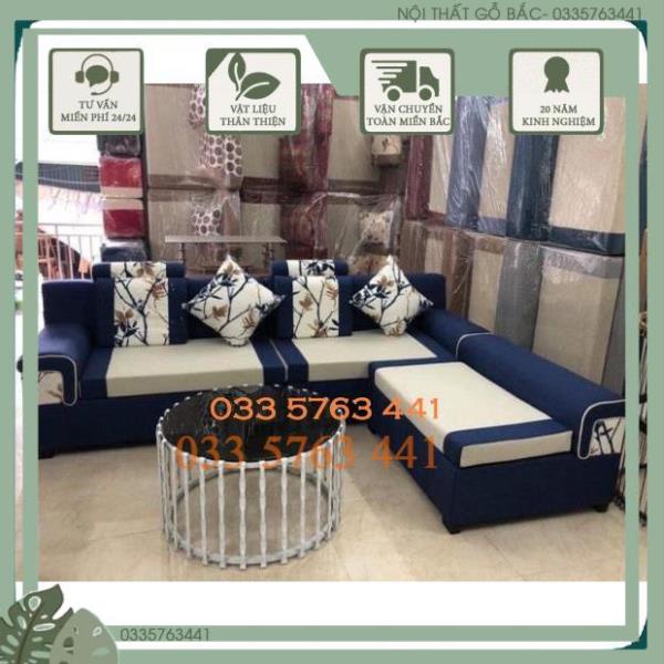 SIÊU SALE RẺ NHẤT SHOPEE - Sofa góc L hoa văn kích thước 2m4x1m6 nhiều màu sắc khung gỗ tự nhiên