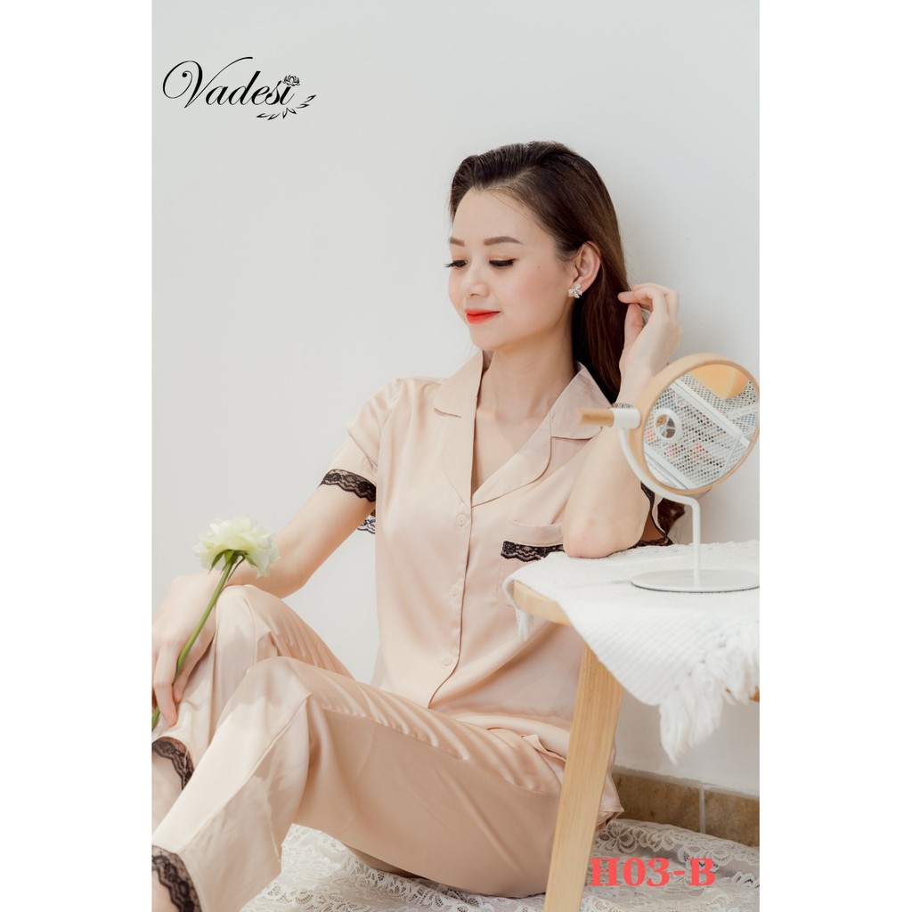 [Chính Hãng] Pijama Lụa Cao Cấp, Pijama Nữ, Đồ Ngủ Đẹp, Bộ Mặc Nhà Vadesi - Thời Trang