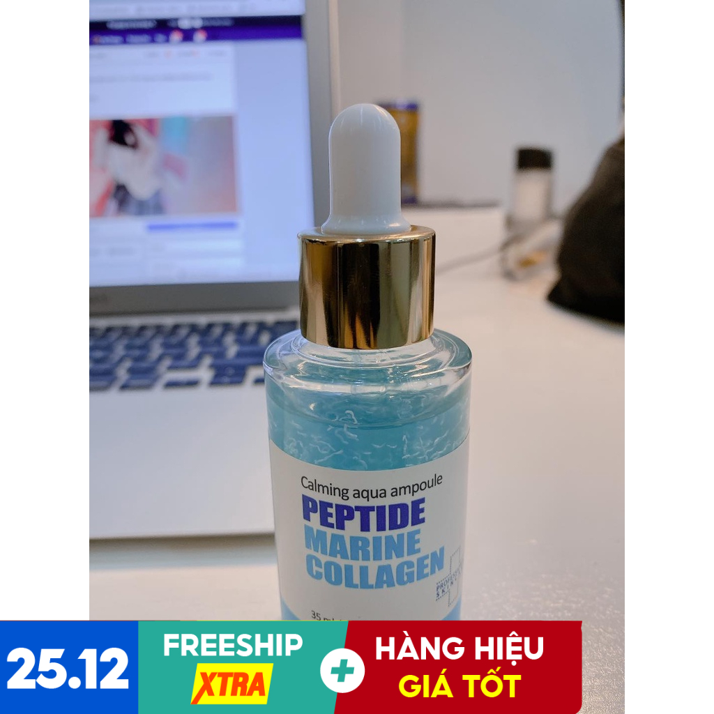 (Combo 349k) Tinh Chất Xanh Dương Xóa Mụn Aesthenia peptide marine collagen calming aqua ampoule 35ml