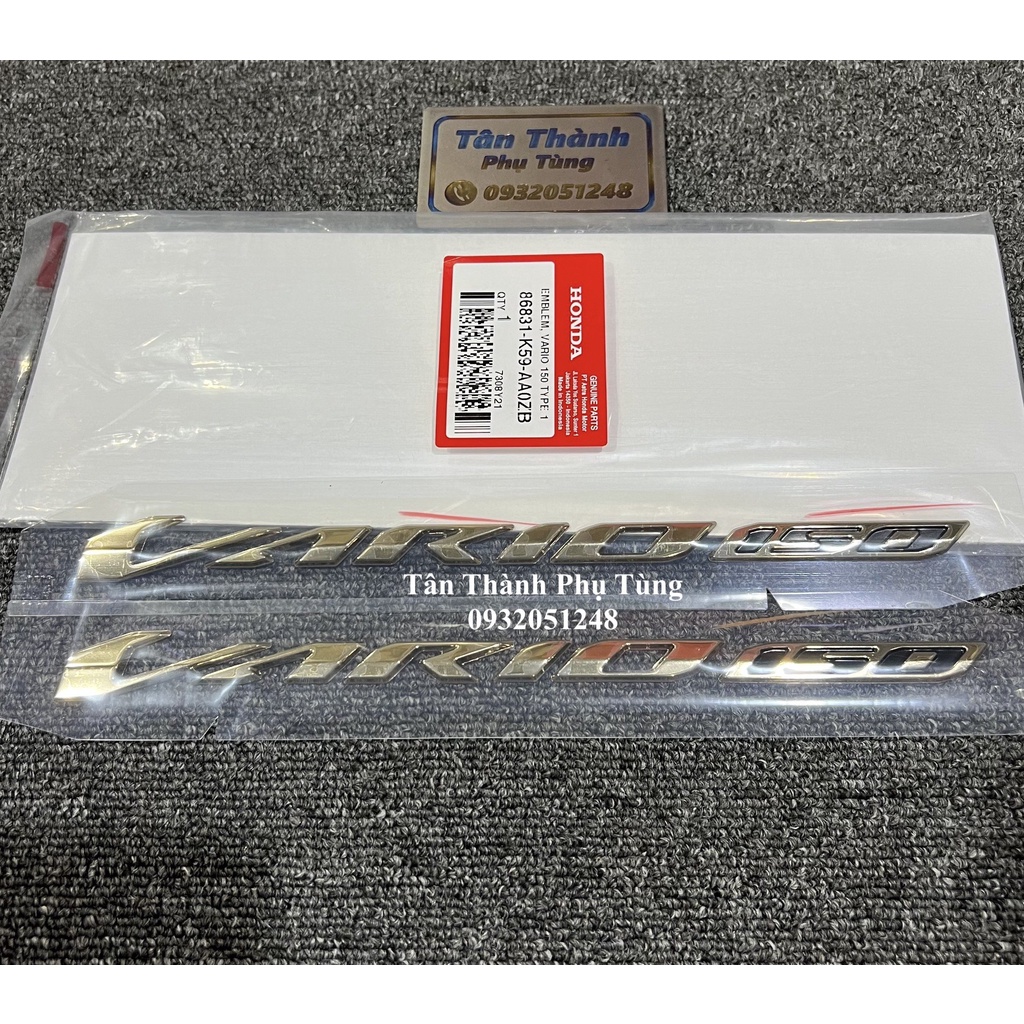 Tem chữ nổi Vario 150 đời 2018-2021 Màu vàng A0ZB chính hãng Thailand TanthanhPT