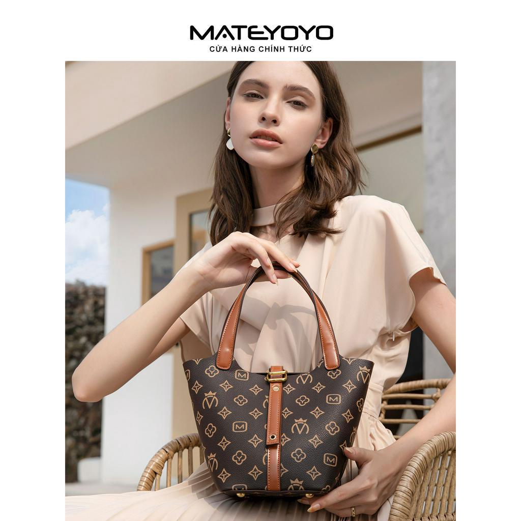 Túi xách nữ MATEYOYO từ da PU phối khăn thắt nơ thời trang xinh xắn