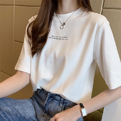 Áo Thun Nữ Ngắn Tay Cổ Tròn Thời Trang Hàn