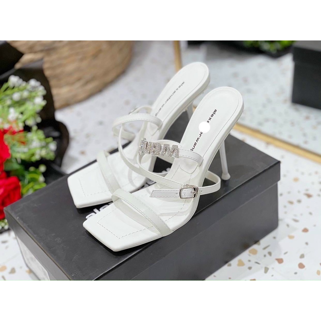 Sandal cao gót chữ wang gót nhọn 9 phân mã H164 UYÊN OLIVER SHOES