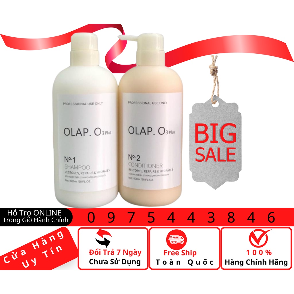 Dầu Gội Xả Mềm Mượt Phục Hồi Tóc OLAP O3 Plus 800Ml Phục Hồi Hư Tổn,Kích Thích Mọc Tóc Hàng Chính Hãng US