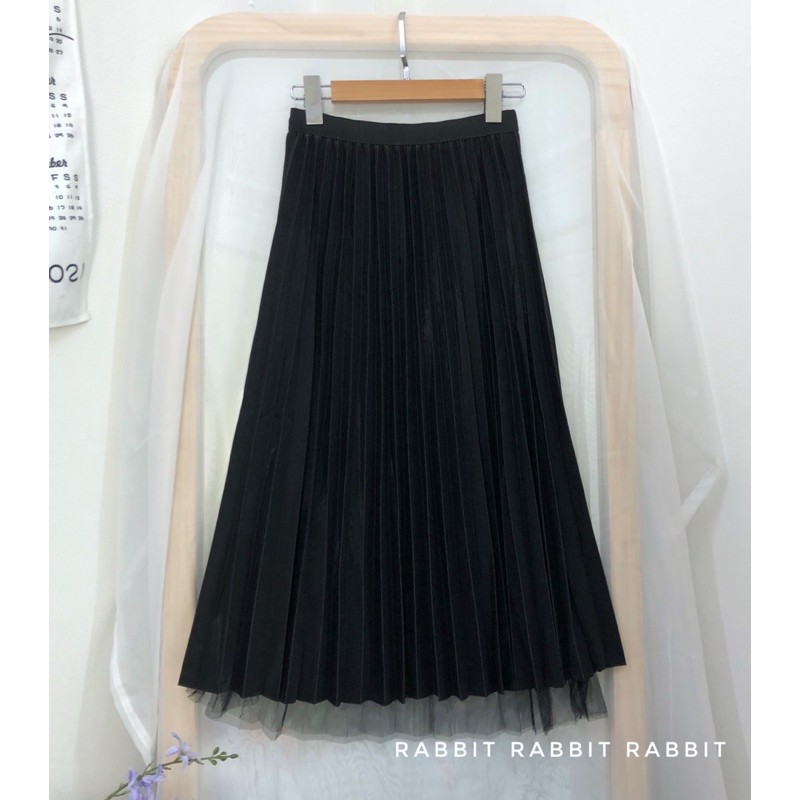 Chân váy dài xếp ly pha ren 2 lớp - Có sẵn | BigBuy360 - bigbuy360.vn