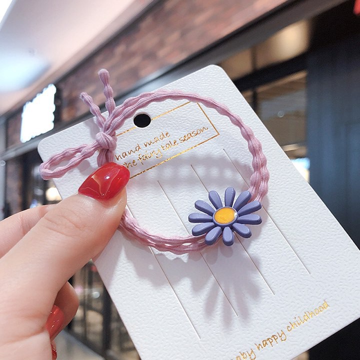 Chun buộc tóc hoa cúc Hàn Quốc cho bé gái sợi nhỏ không đau combo 3 chiếc Rika BT0001