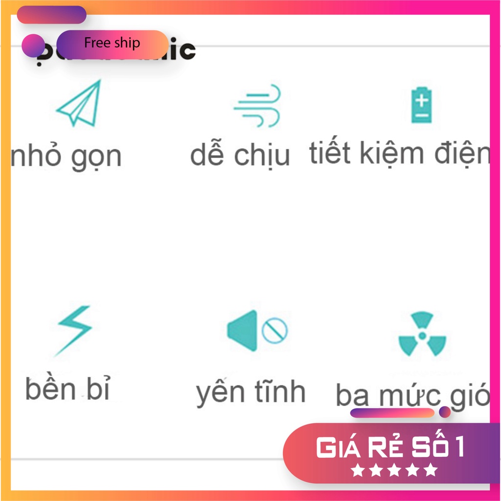 [FRESHIP] Quạt Văn Phòng Để Bàn Quạt Tích Điện Padabanic 3 Chế Độ Mát Kèm Dây Sạc USB