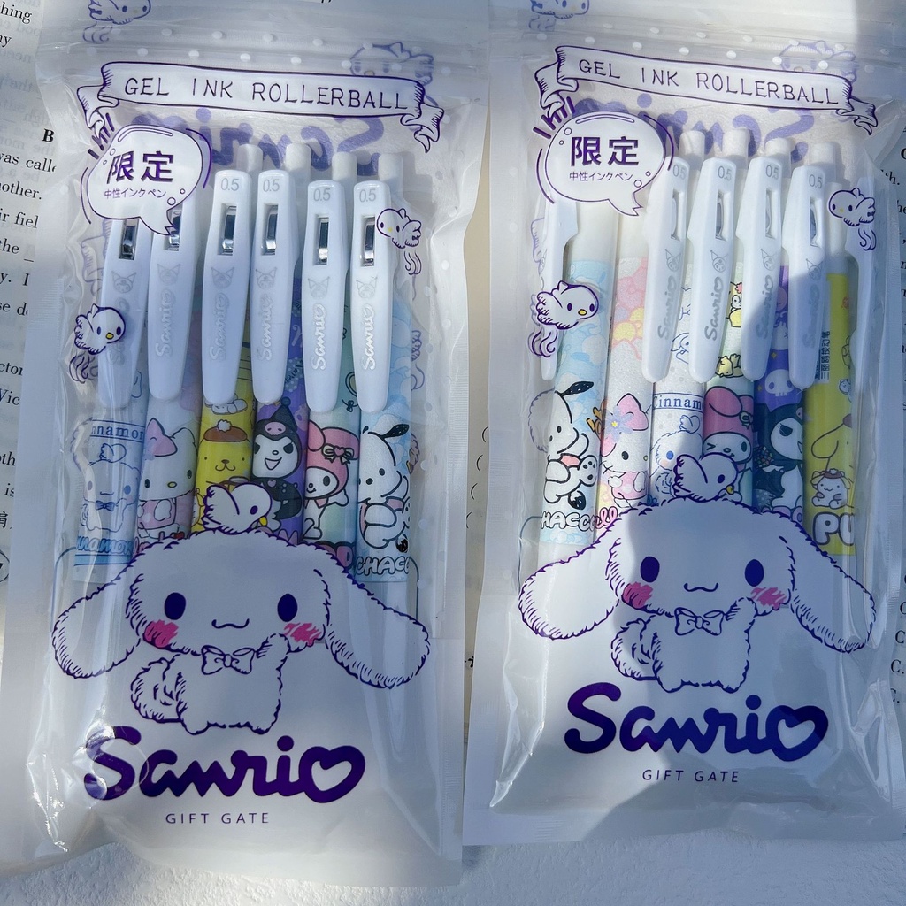 Set 6 Bút Bi Mực Đen Ngòi 0.5mm