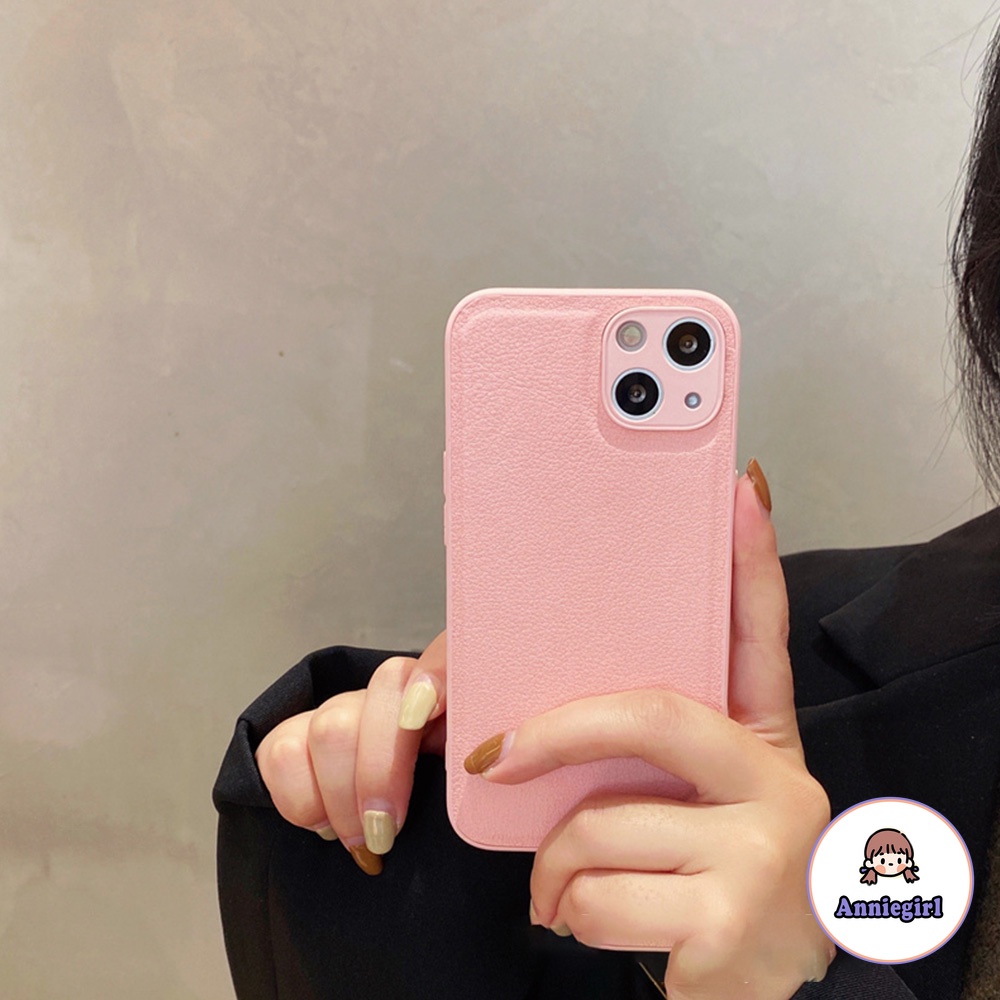 Ốp điện thoại giả da mềm màu trơn chống bám vân tay thích hợp cho iPhone 11 7Plus 8Plus XR 13 12 Pro Max