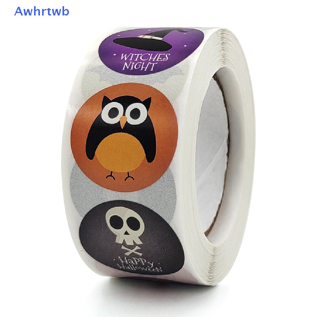 Set 500 Miếng Dán Hình Tròn 2.5CM Họa Tiết Halloween Độc Đáo Mới