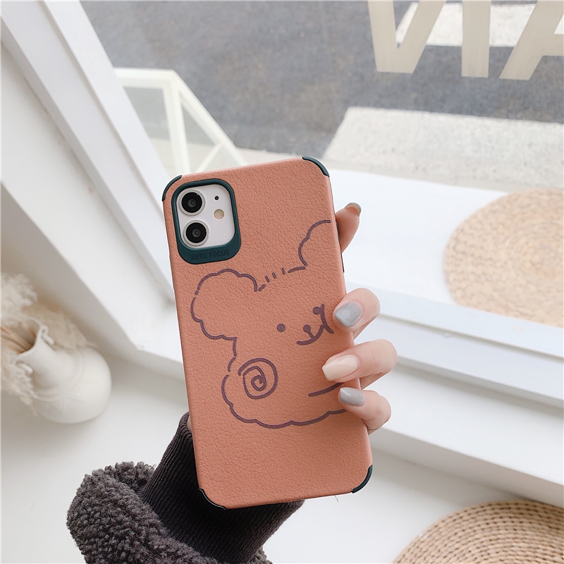 Ốp lưng iphone da Auto Focus gấu má xoăn cute 6splus/7/7plus/8/8plus/x/xr/xs/11/12/pro/max/plus/promax - Awifi Case V1-1 | BigBuy360 - bigbuy360.vn