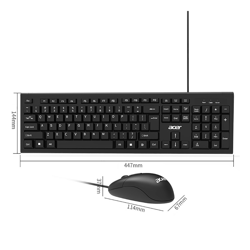 Bộ chuột bàn phím máy tính văn phòng - Chuột máy tính có dây chính hãng Acer
