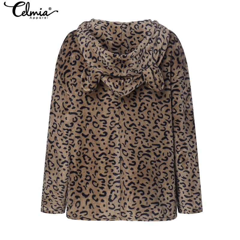 Áo Khoác CELMIA Nữ Dài Tay Có Mũ Họa Tiết Da Báo Thời Trang | BigBuy360 - bigbuy360.vn