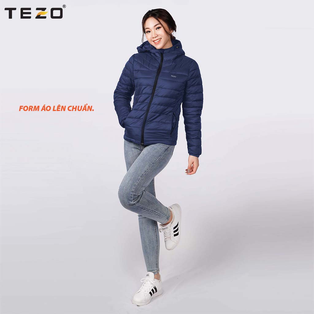 Áo khoác phao nữ TEZO siêu nhẹ, chần bông, 4 màu, mũ áo có thể tách rời tiện lợi mã 2110APSN01 | WebRaoVat - webraovat.net.vn