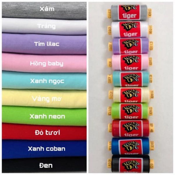 Chỉ may tiger đẹp nhiều màu 400m > Chỉ may quần áo